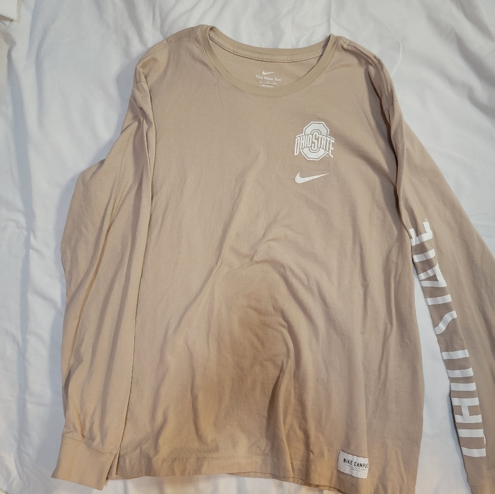 NIKE Men's Ohio State Long Sleeve Tan Tee Size 3XL